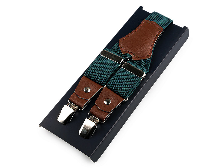 Bretelles de pantalon à double fermeture, largeur 3,5 cm, longueur 120 cm, dans une boîte