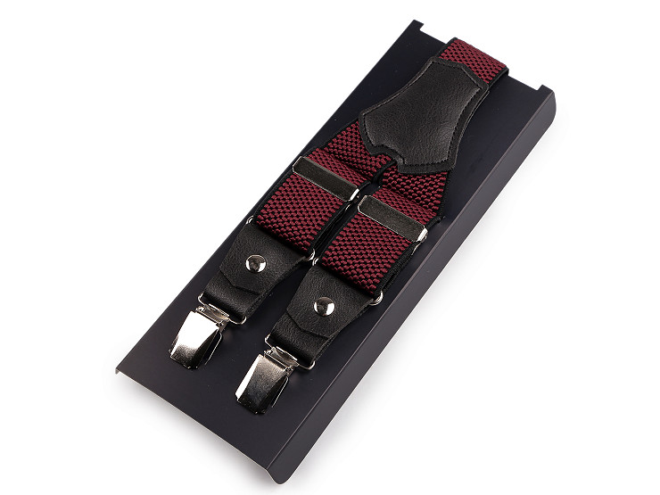 Bretelles de pantalon à double fermeture, largeur 3,5 cm, longueur 120 cm, dans une boîte