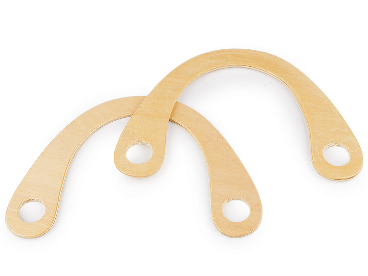 Manici in legno per borse / borsette, dimensioni: 15 x 22 cm, con fori