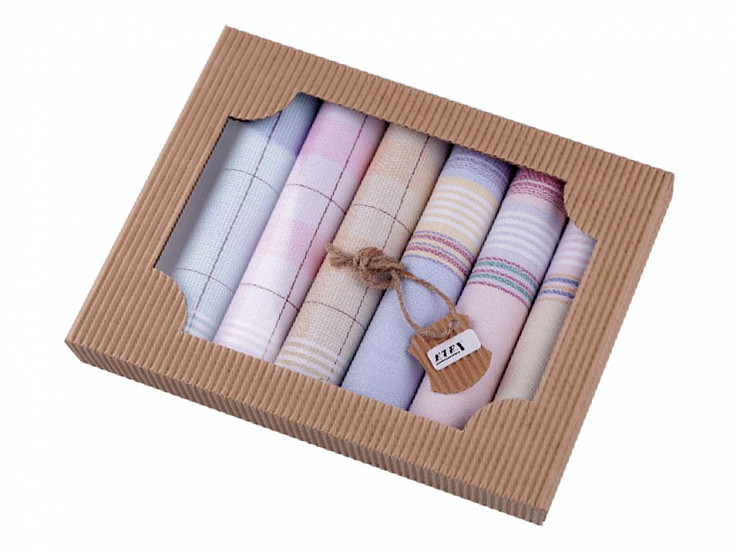 Boxed 6 pc Cotton Handkerchiefs 