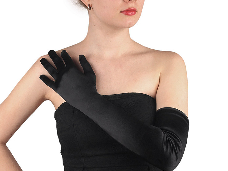 Guantes largos de raso formales 