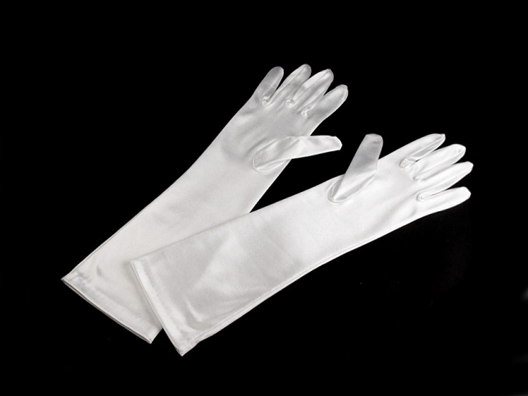 Długie rękawiczki wizytowe satynowe