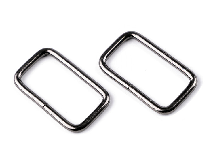 Anello metallico quadrato per cintura in fettuccia, larghezza: 25 mm