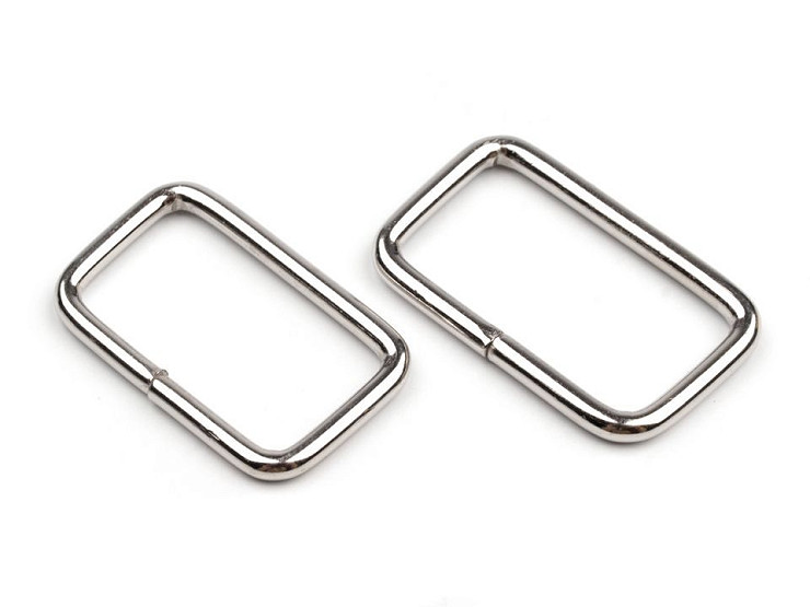 Anello metallico quadrato per cintura in fettuccia, larghezza: 25 mm