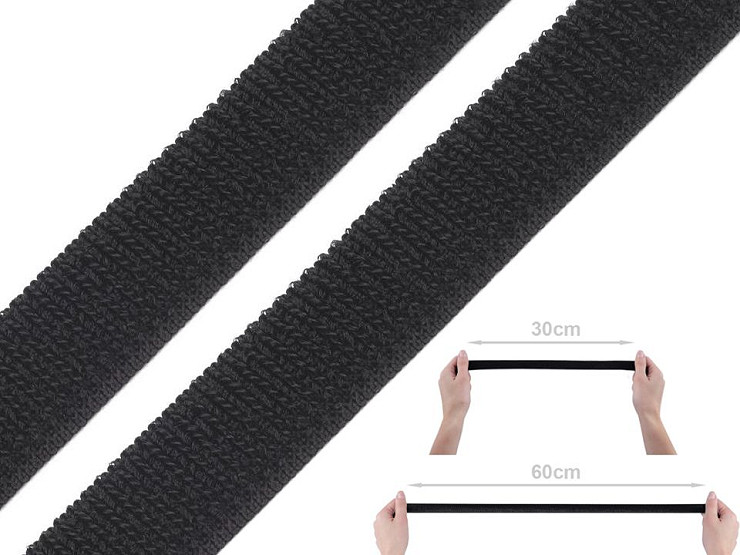 Bande Velcro élastique à boucles, largeur 20 mm