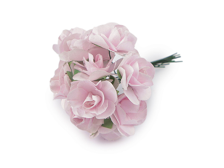 Künstliche Mini-Rose aus Papier auf Draht