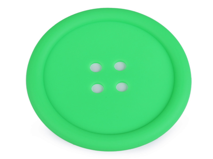 Sottobicchiere, motivo: bottone, in silicone, Ø 9 cm