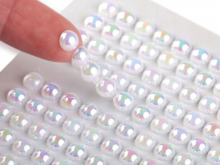 Self Adhesive Faux Pearl Stickers AB effect Ø6 mm