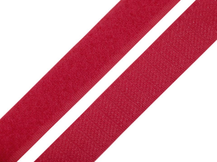Bandă arici, complet (puf + scai), roșu, 20 mm