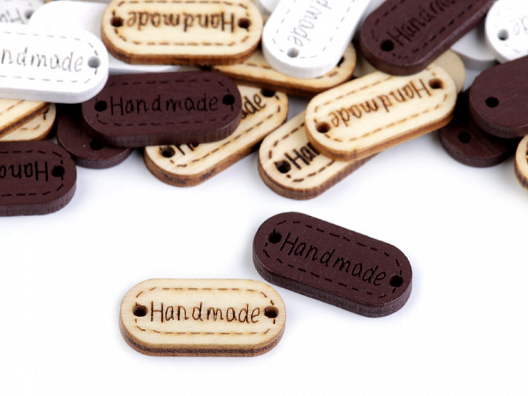 Etichete lemn Hand Made, 11x23 mm