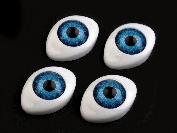 Oval Plastic Doll Eyes Glue on 16x23 mm