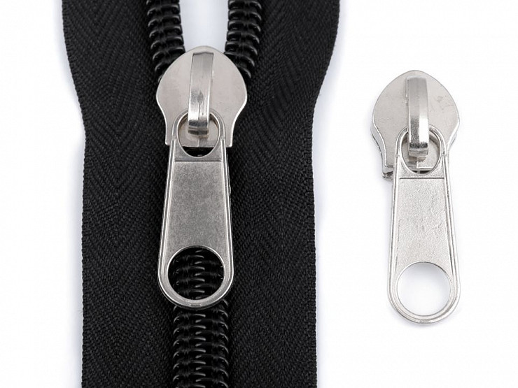 Slider to Nylon Zippers 6 mm white/black
