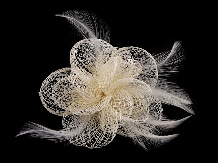 Brooch Flower with Feathers