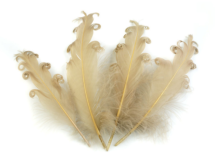 Plumas de ganso rizadas, largo 12-18 cm