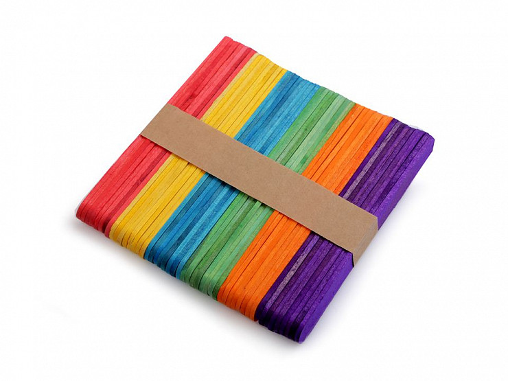 Wooden Crafting Spatula / Multicolor Sticks 1x11.4 cm Colorful