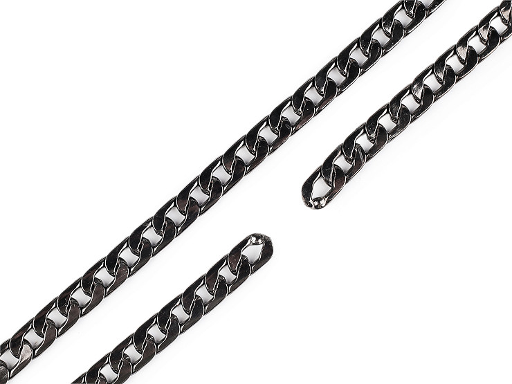 Chaîne métallique plate pour gourmette, largeur 11 mm