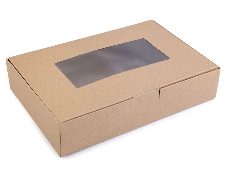 Boîte en carton naturel avec fenêtre