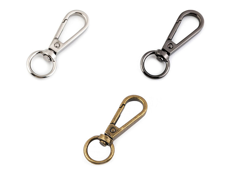 Mosquetón giratorio metálico, compatible con correas de 12 mm