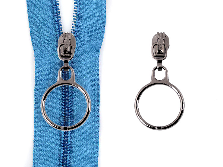 Cursore per chiusure lampo, in nylon, con anello, numero 3 