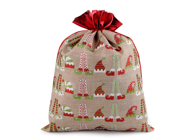 Christmas gift bag 30x40 cm, imitation jute