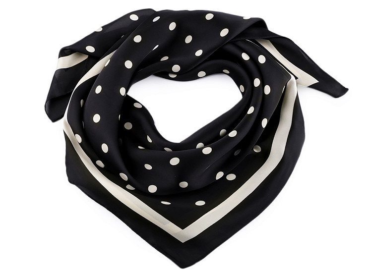 Scarf with Polka Dots and Rim 70x70 cm