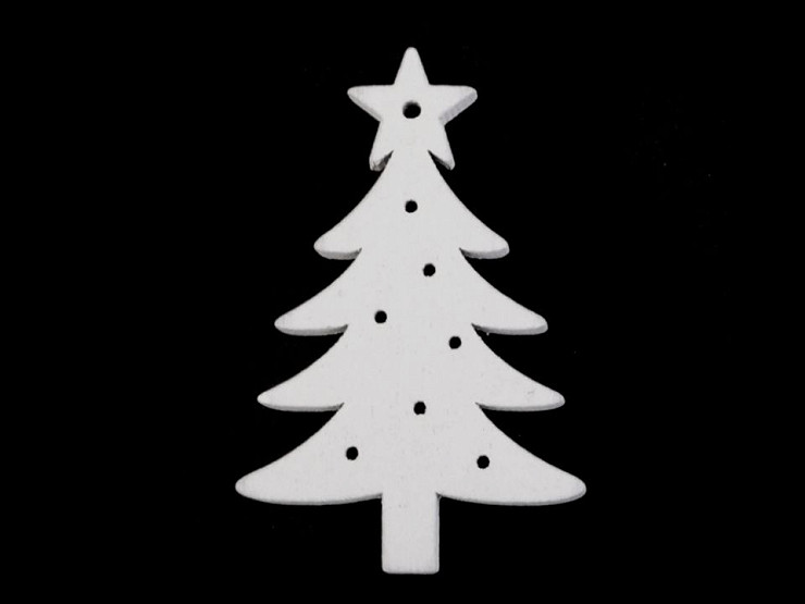 Drevené dekorácie vianočná vločka, hviezda, stromček, zvonček, koník, sob na zavesenie / na nalepenie