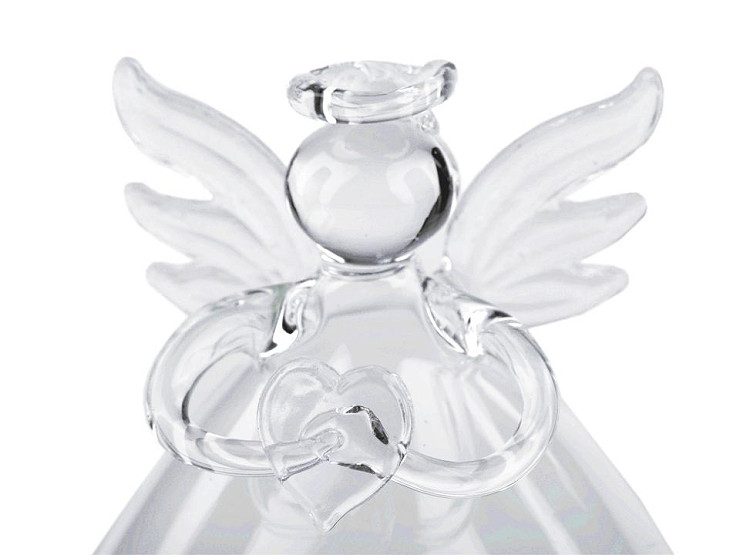 Zerelys Figurine d'ange gardien en cristal - Statue d'ange en verre à