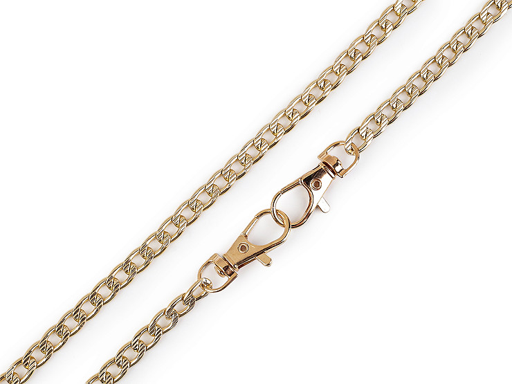 Верижка за чанта с релефен дизайн, с карабинер, дължина 120 см