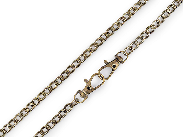 Верижка за чанта с релефен дизайн, с карабинер, дължина 120 см