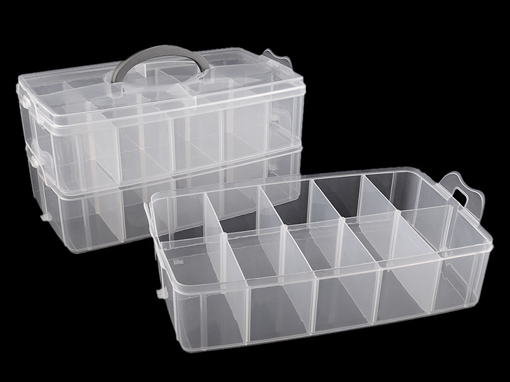 Großer Sortierbox / Kofferchen aus Kunststoff ausziehbar 3 Etagen