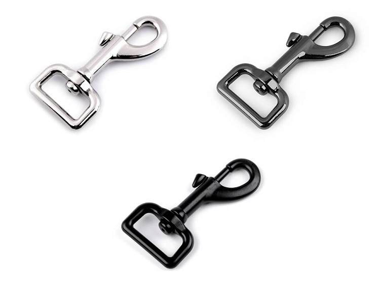 Mosquetón giratorio metálico grande, compatible con correas de 25 mm