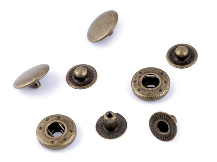 Bottoni automatici in metallo, Ø 15 mm