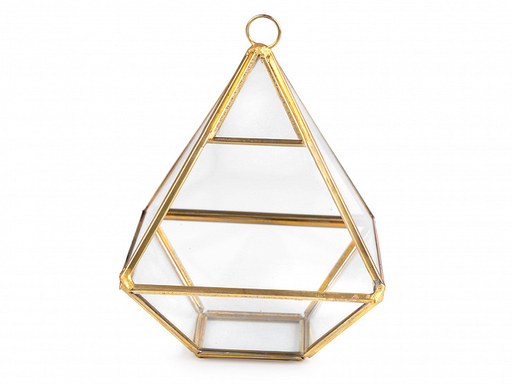 span linear Smile Terariu sticlă tip piramidă, 13,8x15,5 cm | STOKLASA mercerie și materiale  textile