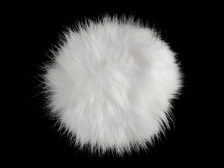 Pompon en fourrure avec boucle, Ø 4 – 6 cm