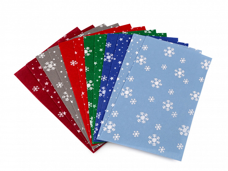 Christmas Decorative Felt Sheets Star, Snowflake 20x30 cm