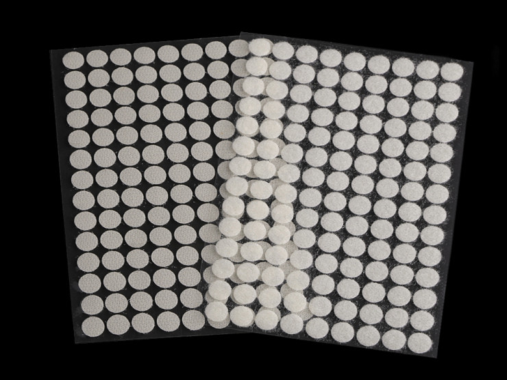 Points de bande Velcro autocollants, Ø 10 mm