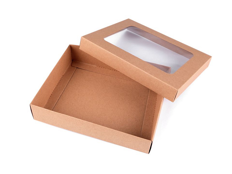 Boîte en carton avec fenêtre transparente