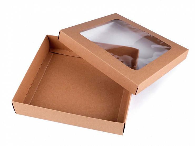 Papírová krabice natural s průhledem