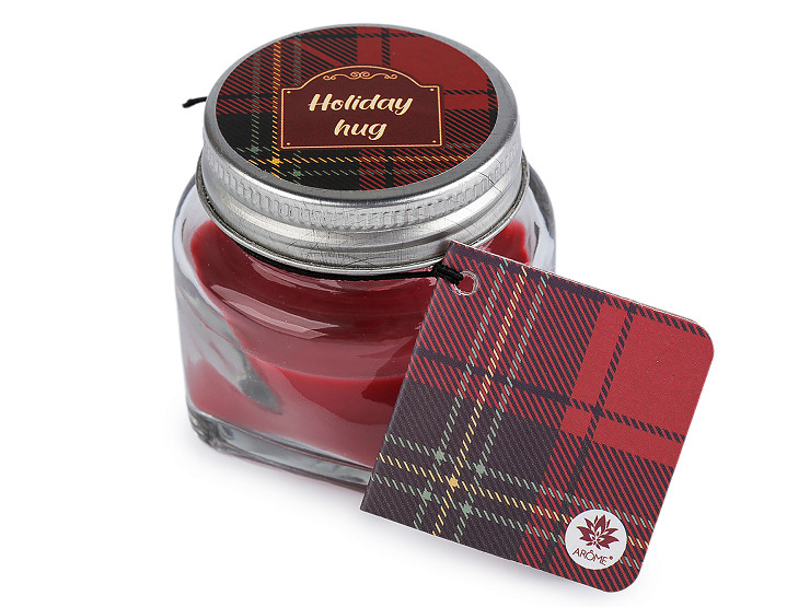  Petite bougie parfumée dans un pot en verre avec étiquette de nom, 28 g