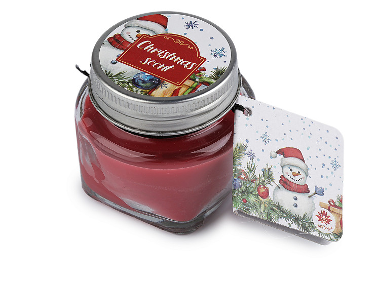  Petite bougie parfumée dans un pot en verre avec étiquette de nom, 28 g