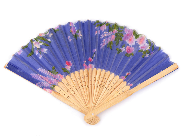 Fabric Hand Fan with Flowers