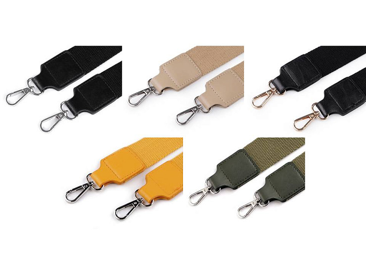 Textilné ucho / popruh na tašku s karabínami šírka 3,8 cm