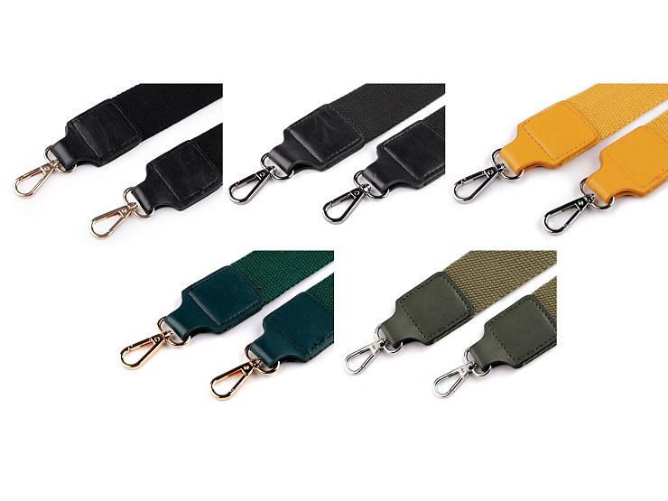 Textilné ucho / popruh na tašku s karabínami šírka 3,8 cm