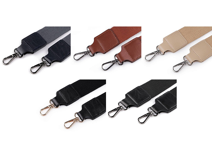 Textilné ucho / popruh na tašku s karabínami šírka 3,8 cm