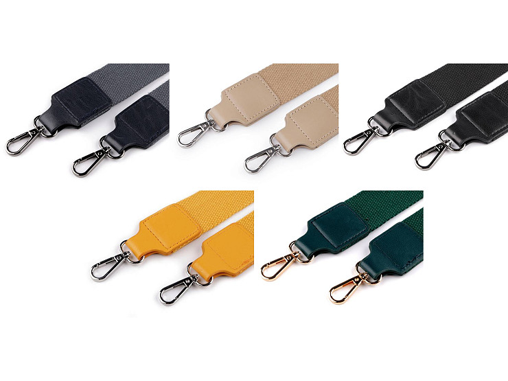 Textilní ucho / popruh na tašku s karabinami šíře 3,8 cm