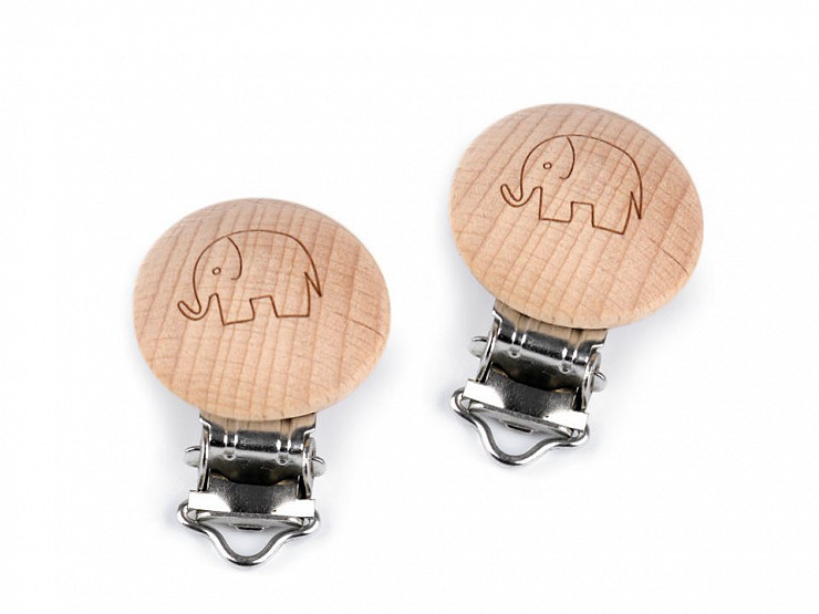 Holzclip für Kinder – Elefant, Stern, Smiley
