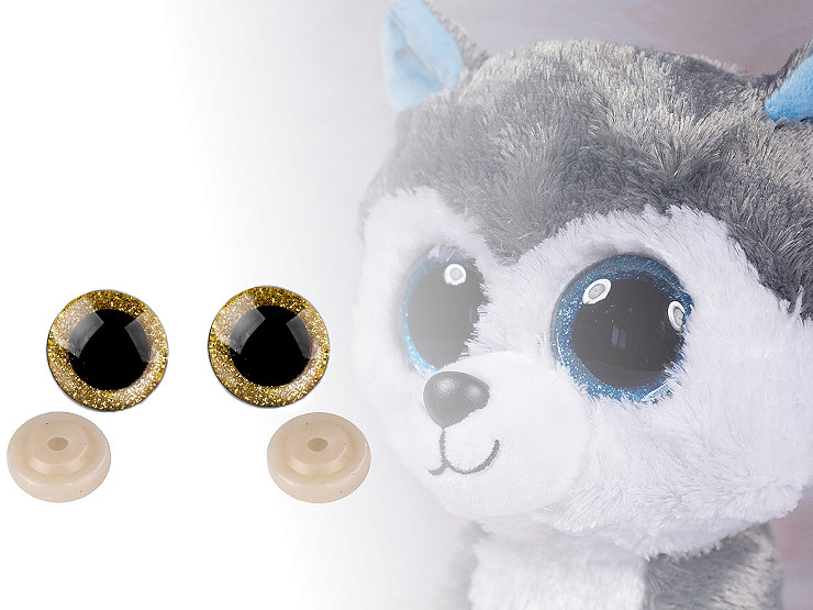 Yeux de sécurité avec paillettes, Ø 25 mm
