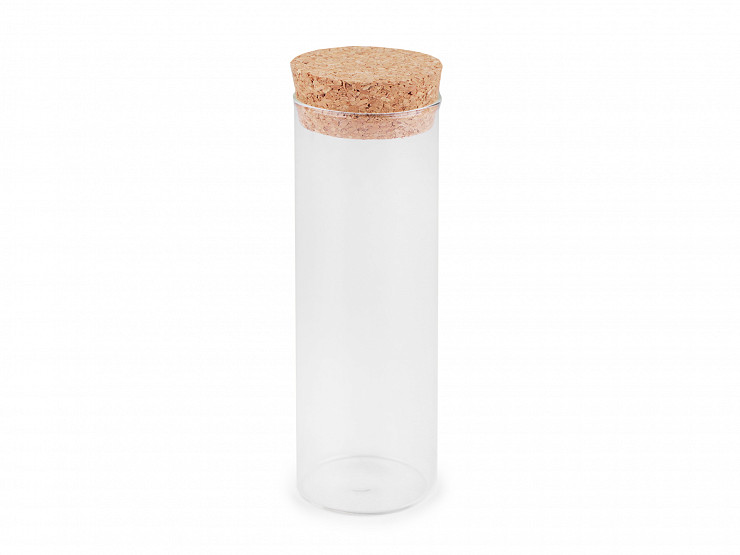 Glass Tube Jar with Cork Lid 45x130 mm