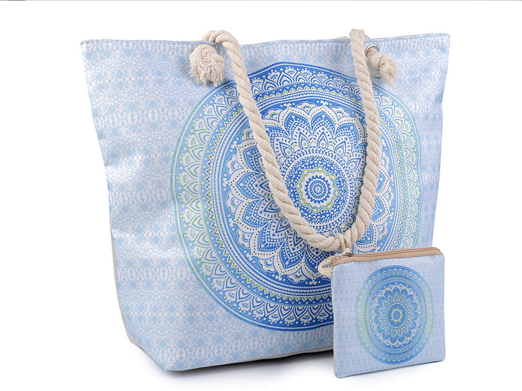 Letná / plážová taška mandala, Paisley s taštičkou 39x50 cm