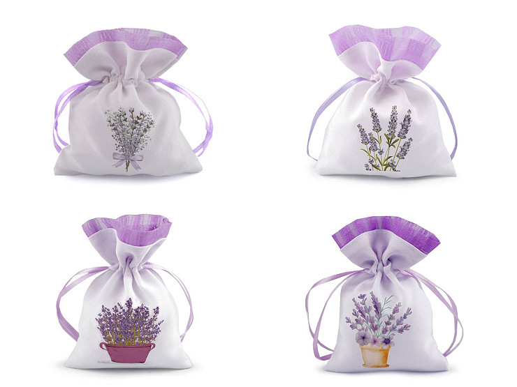 Gift bag with lavender print 9x13 cm